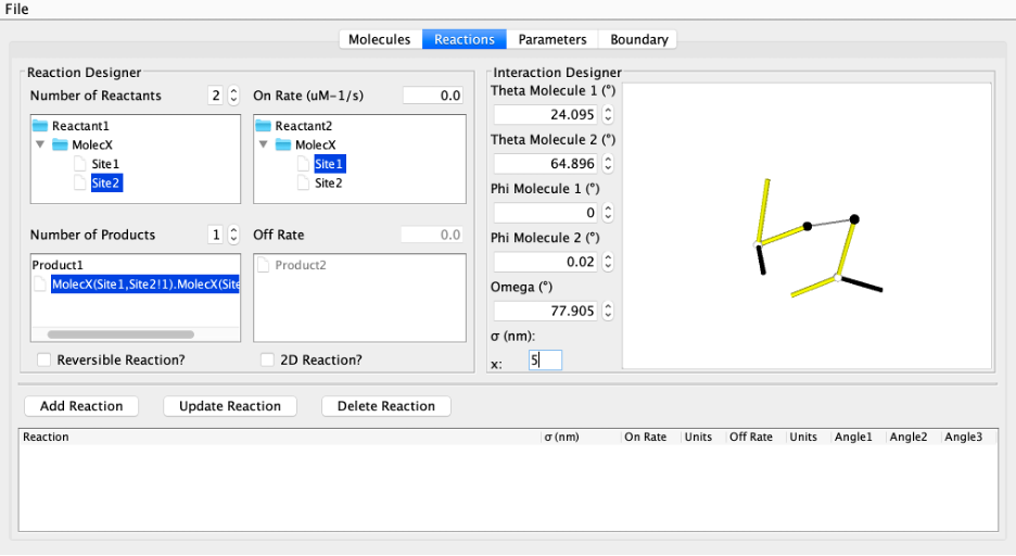 Reactions Screen GUI